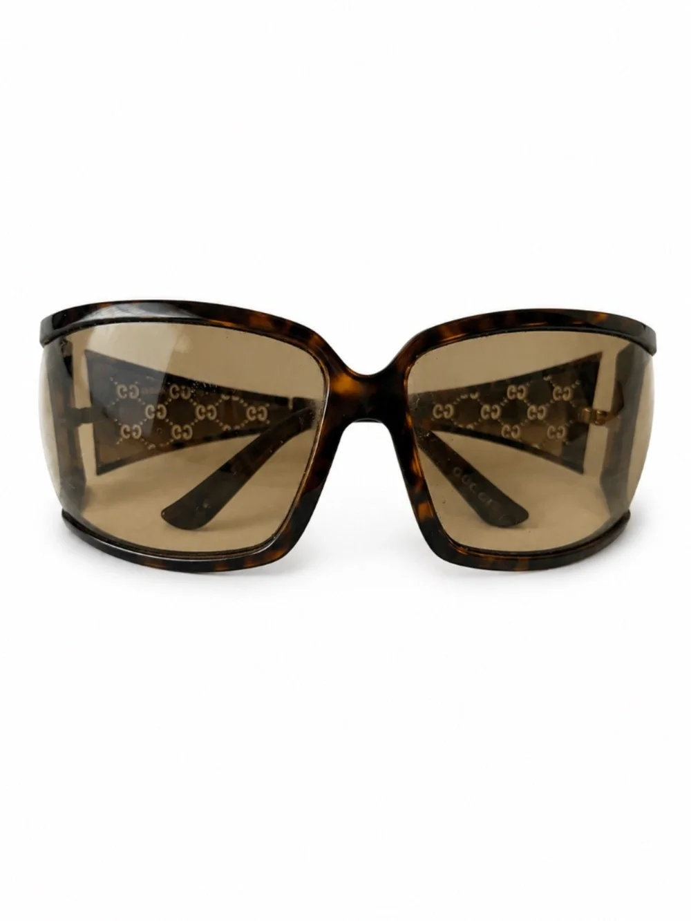 GUCCI Vintage Y2K Tortoise Monogram GG Logo Sunglasses Rare